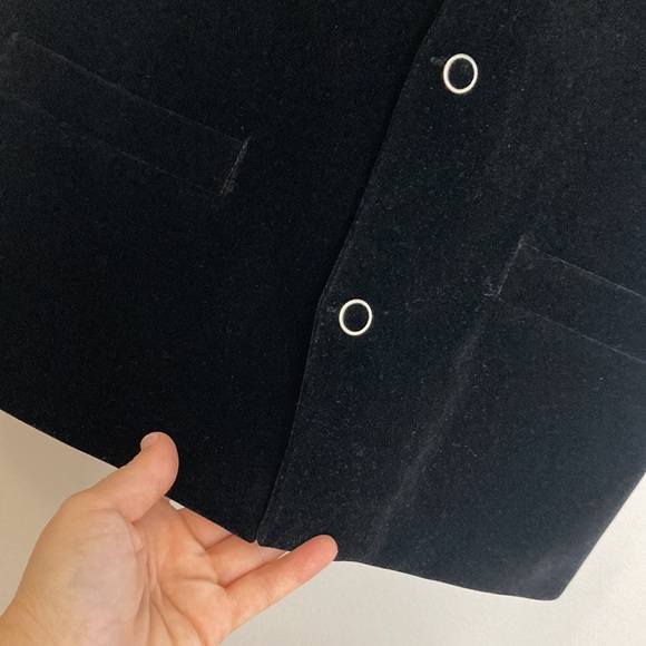 Vintage Vest Womens Small Medium Black Velvet Gold Embroidered Baroque Goth 90s - Picture 8 of 11